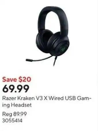 Staples Razer Kraken V3 X Wired USB Gaming Headset offer