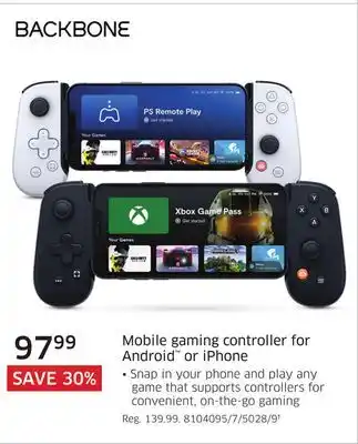 The Source BACKBONE Mobile gaming controller for Android or iPhone offer