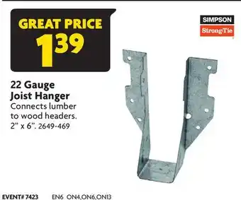 Home Hardware 22 Gauge Joist Hanger offer