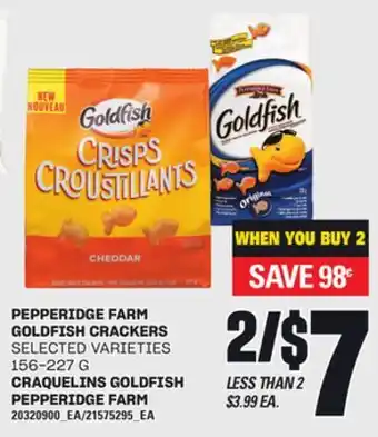 Independent City Market CRAQUELINS GOLDFISH PEPPERIDGE FARM, 156-227 G offer