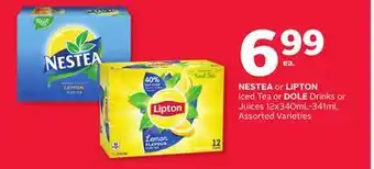 Rexall NESTEA or LIPTON Iced Tea or DOLE Drinks offer