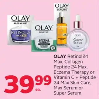 Rexall OLAY Retinol24 Max, Collagen Peptide 24 Max, Eczema Therapy or Vitamin C + Peptide 24 Max Skin Care, Max Serum or Super Serum offer