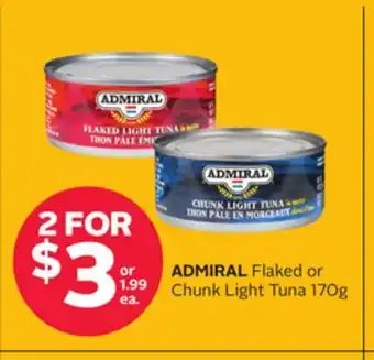 Rexall ADMIRAL Flaked or Chunk Light Tuna offer