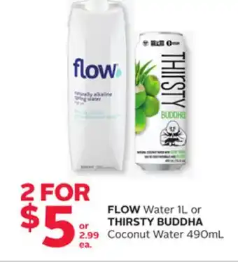 Rexall FLOW Water 1L or THIRSTY BUDDHA Coconut Water 490mL offer