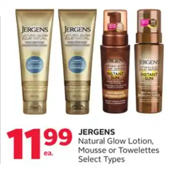 Rexall JERGENS Natural Glow Lotion, Mousse or Towelettes offer