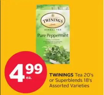 Rexall TWININGS Tea 20' s or Superblends 18's offer
