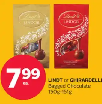 Rexall LINDT or GHIRARDELLI Bagged Chocolate offer