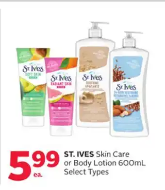 Rexall ST. IVES Skin Care or Body Lotion offer