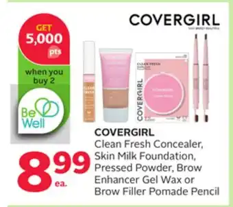 Rexall COVERGIRL Clean Fresh Concealer, Skin Milk Foundation, Pressed Powder, Brow Enhancer Gel Wax or Brow Filler Pomade Pencil offer