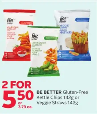 Rexall BE BETTER Gluten-Free Kettle Chips 142g or Veggie Straws 142g offer