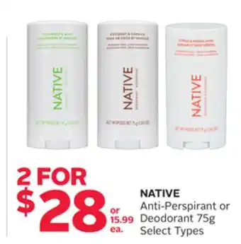 Rexall NATIVE Anti-Perspirant or Deodorant offer