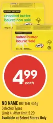 Shoppers Drug Mart NO NAME BUTTER offer