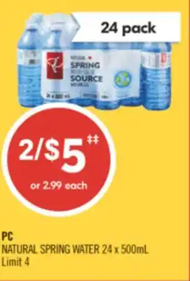 Shoppers Drug Mart PC NATURAL SPRING WATER offer