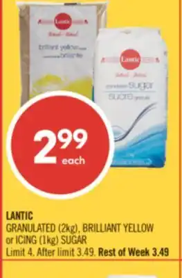 Shoppers Drug Mart LANTIC GRANULATED (2kg), BRILLIANT YELLOW or ICING (1kg) SUGAR offer