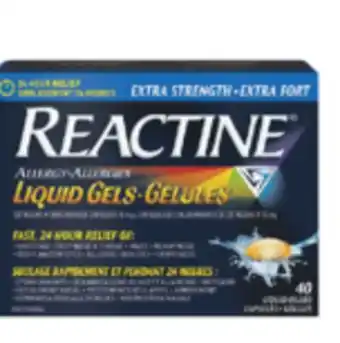 Shoppers Drug Mart REACTINE ALLERGY TABLETS (48's) or LIQUID GELS (40's) offer