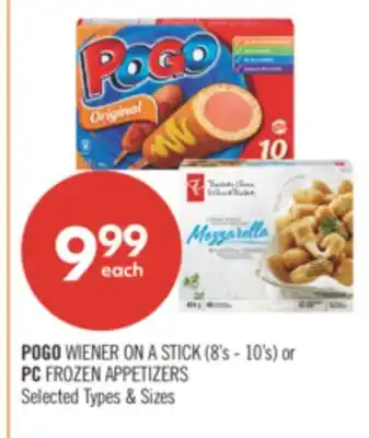 Shoppers Drug Mart POGO WIENER ON A STICK (8's-10's) PC FROZEN APPETIZERS offer