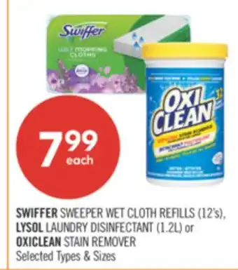 Shoppers Drug Mart SWIFFER SWEEPER CLOTH REFILLS (12's) LYSOL LAUNDRY DETERGENT (1.2 L) offer