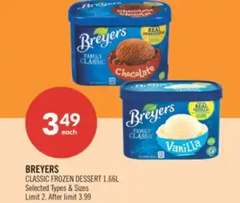 Shoppers Drug Mart BREYERS CLASSIC FROZEN DESSERT offer