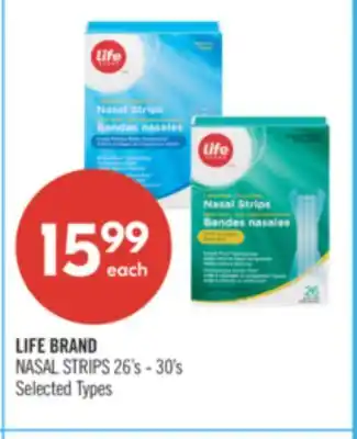 Shoppers Drug Mart LIFE BRAND NASAL STRIPS offer