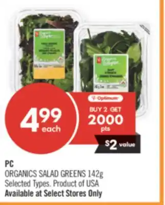 Shoppers Drug Mart PC ORGANICS SALAD GREENS offer