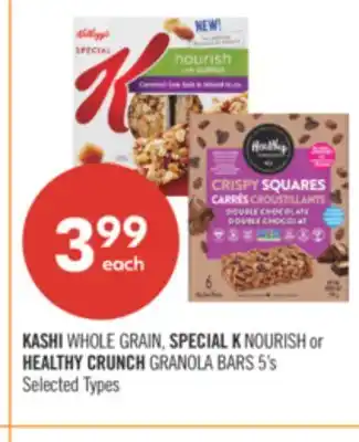 Shoppers Drug Mart KASHI WHOLE GRAIN, SPECIAL K NOURISH or HEALTHY CRUNCH GRANOLA BARS 5's offer