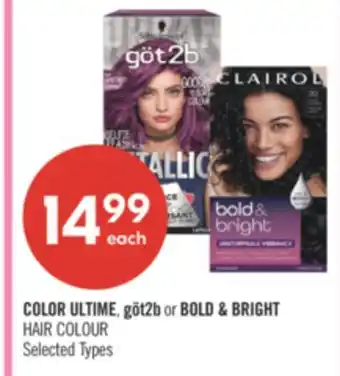 Shoppers Drug Mart COLOR ULTIME, got2b or BOLD & Bright HAIR COLOUR offer