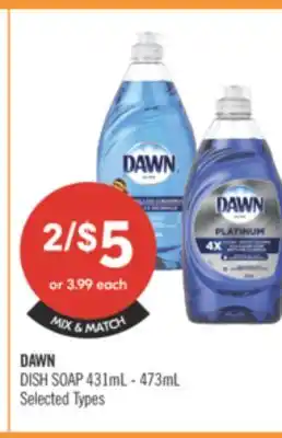 Shoppers Drug Mart DAWN DISH SOAP offer
