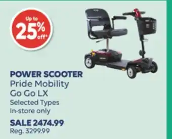 Wellwise by Shoppers POWER SCOOTER Pride Mobility Go Go LX offer