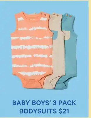 Joe Fresh BABY BOYS' 3 PACK BODYSUITS offer