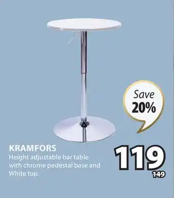 JYSK KRAMFORS Bar Table offer