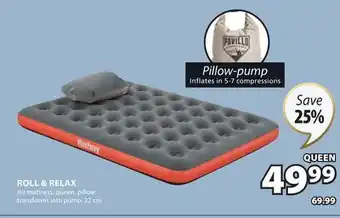 JYSK ROLL & RELAX Air mattress, queen, pillow transforms into pump, 22 cm offer