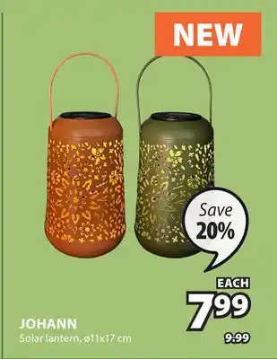JYSK Johann Solar lantern offer