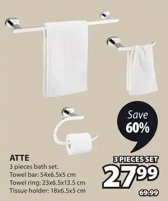 JYSK ATTE 3 pieces bath set offer