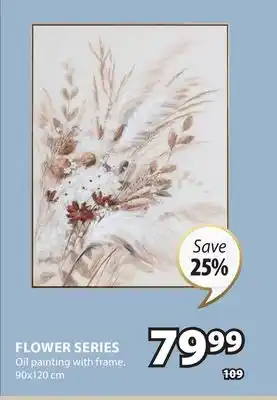 JYSK FLOWER SERIES Oil painting with frame offer