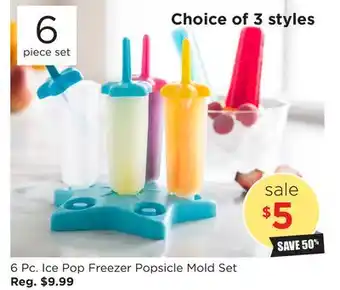 Kitchen Stuff Plus 6 Pc. Ice Pop Freezer Popsicle Mold Set offer