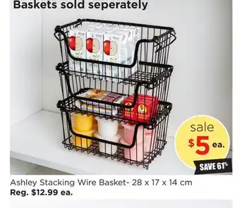 Kitchen Stuff Plus Ashley Stacking Wire Basket-28 x 17 x 14 cm offer