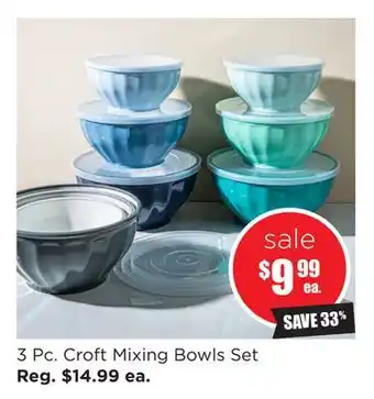 Kitchen Stuff Plus 3 Pc. Croft Mixing Bowls Set offer