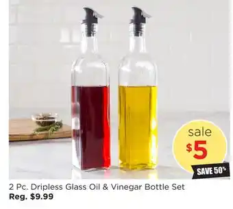 Kitchen Stuff Plus 2 Pc. Dripless Glass Oil & Vinegar Bottle Set offer
