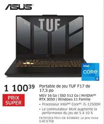 The Source Portable de jeu TUF F17 de 17,3 po ASUS offer