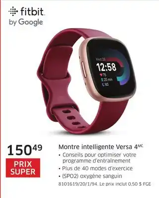 The Source Montre intelligente Versa 4 Fitbit offer