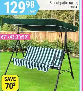 Rossy 3 seat patio swing offer