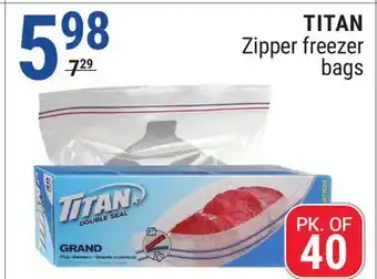 Rossy TITAN Zipper freezer bags offer
