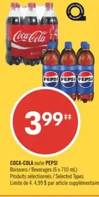 Pharmaprix COCA-COLA or PEPSI Beverages offer