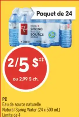 Pharmaprix PC Natural Spring Water offer