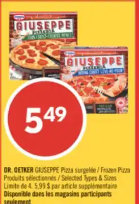 Pharmaprix DR. OETKER GIUSEPPE FROZEN PIZZA offer