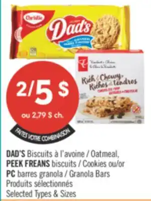 Pharmaprix DAD'S OATMEAL, PEEK FREANS COOKIES or PC GRANOLA BARS offer