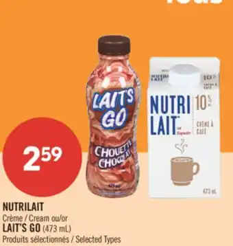 Pharmaprix NUTRILAIT Crème / Cream or LAIT'S GO (473 mL) offer