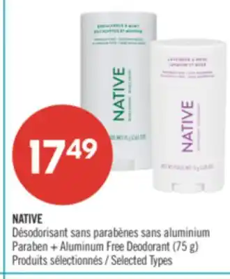 Pharmaprix NATIVE  Paraben + Aluminum Free Deodorant offer