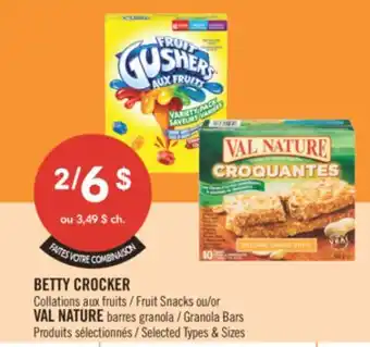 Pharmaprix BETTY CROCKER Fruit Snacks or VAL NATURE offer
