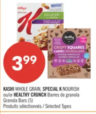 Pharmaprix KASHI WHOLE GRAIN, SPECIAL K NOURISH ou/or HEALTHY CRUNCH Barres Granola Bars (5) offer